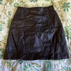 Black leather skirt